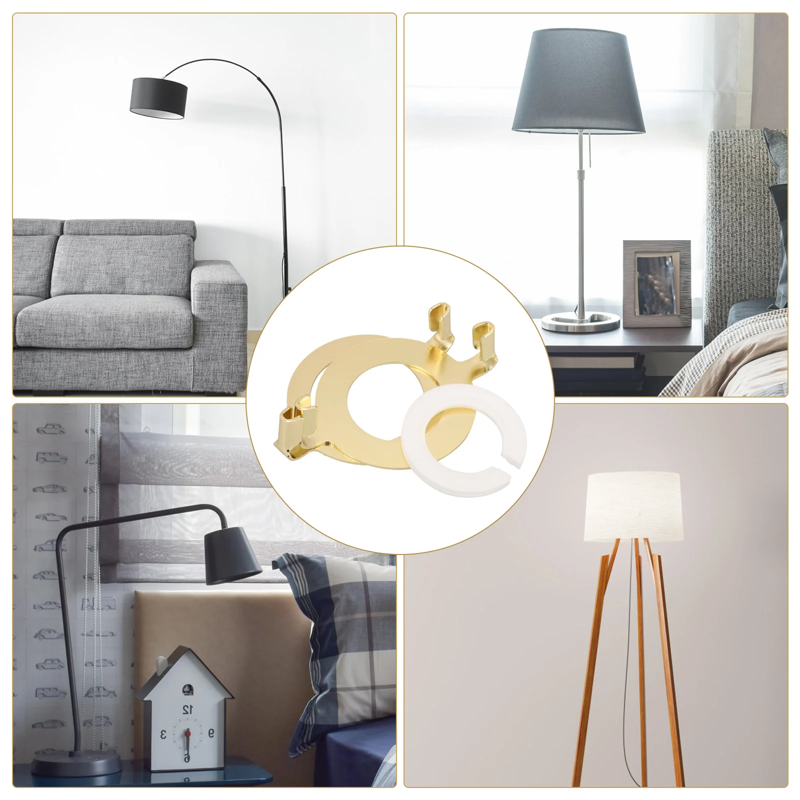 

2Sets Lampshade Accessories Durable Wear Resistance Practical for Home Business Lighting Needs Lamp Shade Adapter Ring