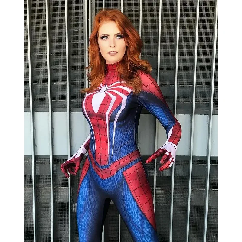 بدلة الهالوين للسيدات والفتيات PS4 Game Spidercosplay بدلة Zentai بدلة قفز للبالغين