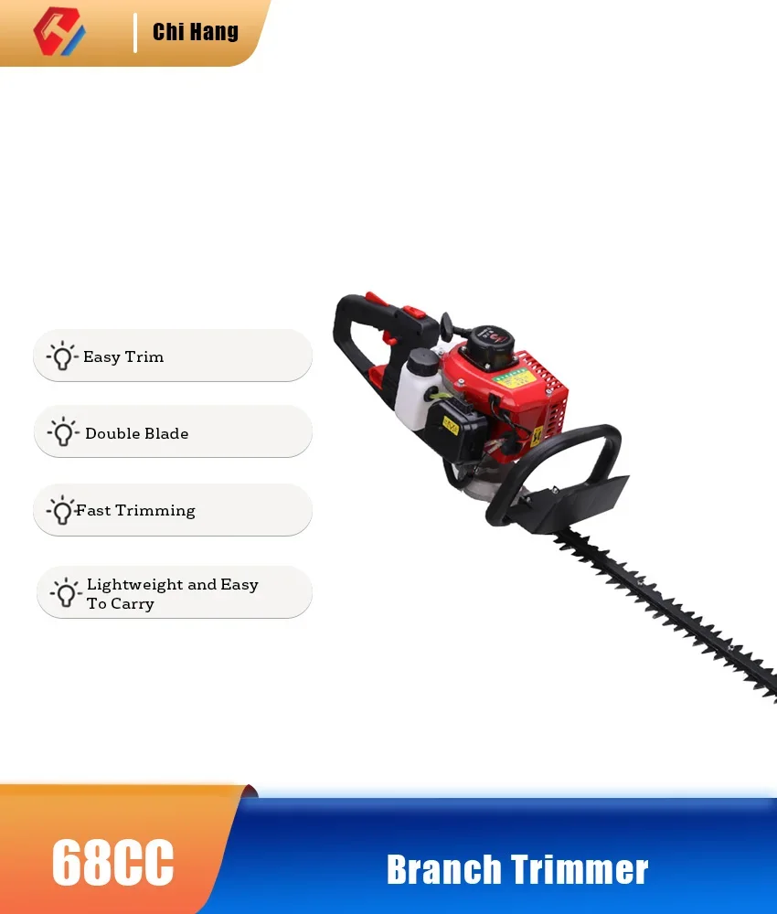 

68CC Two-Stroke Gasoline Double-Blade Light Hedge Trimmer Tea Tree Trimmer Backpack Garden Thick Branch Trimmer Electric Tool