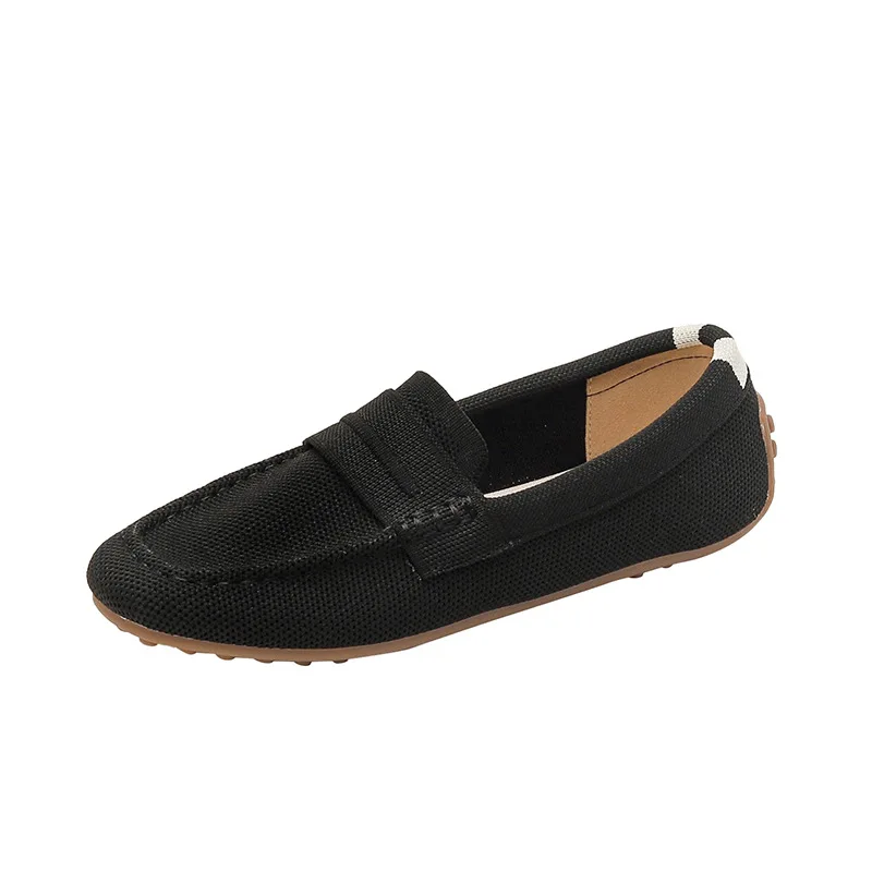 2024 nuove ballerine lavorate a maglia tessute scarpe Casual con fondo morbido da donna scarpe singole antiscivolo leggere versatili slip on Lofers