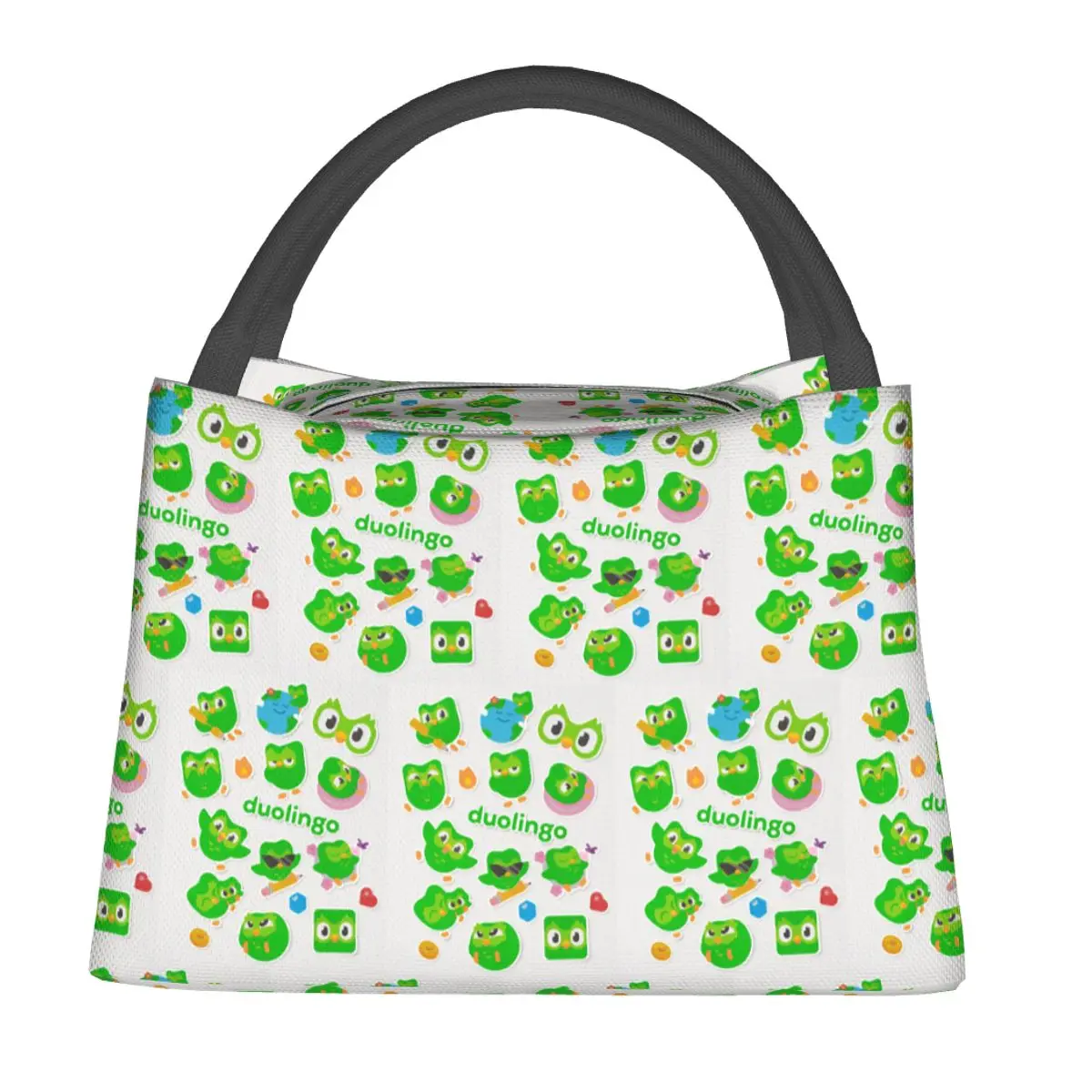 

Duolingo Owl Duo Insulated Lunch Bag for Women Children Leakproof Food Boxes Thermal Lunch Box Tote