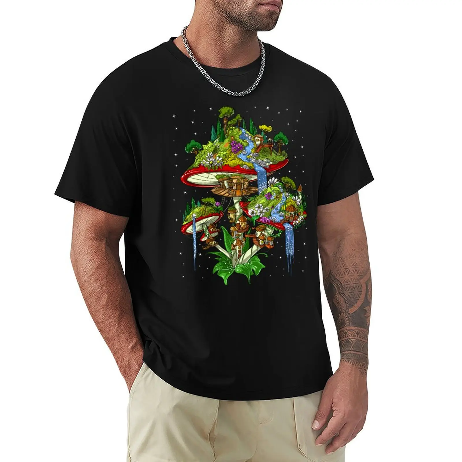 

Magic Mushrooms World T-Shirt essential t shirt blue lock mens fashion