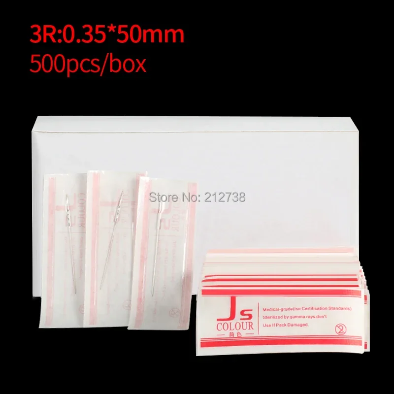 

500pcs 3RLTraditional Permanent Makeup Needles Sterilized tattoo needle 3R Needle for permanent makeup machine 0.35x50 mm