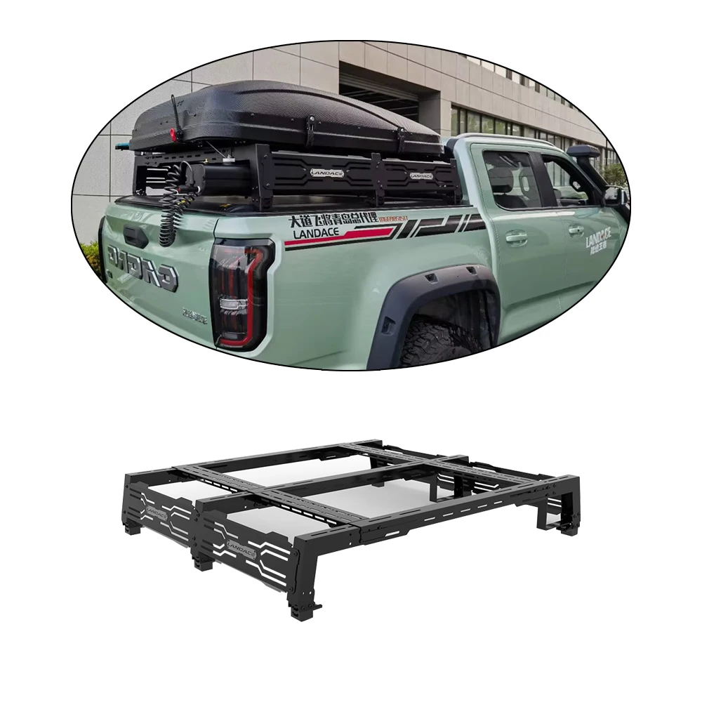 Special Gutter Mount Designed Carbon Steel Pickup Truck Bed Rack Multi Functional System Accessories for Universal Pickup