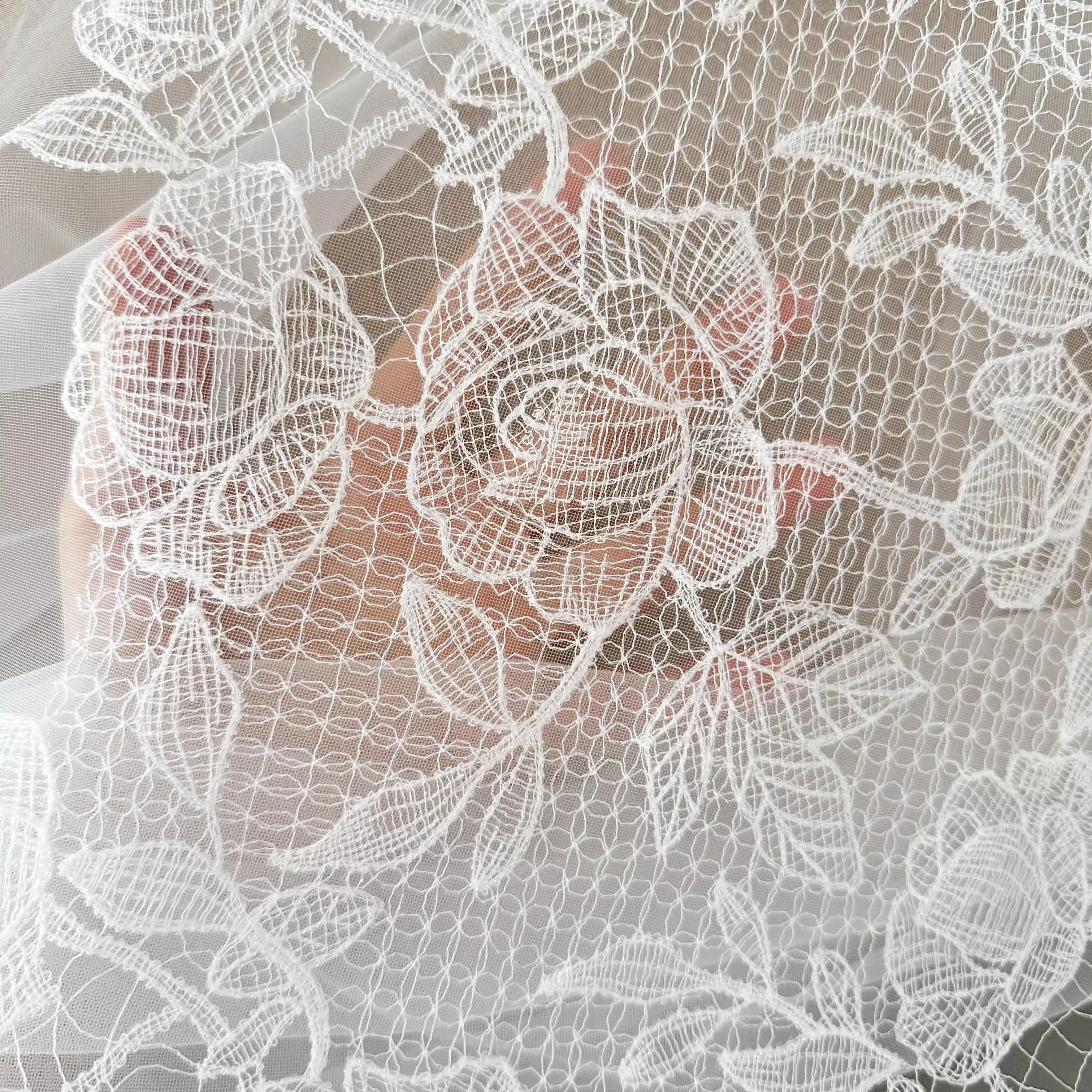 Exquisite day single fish silk thread hollow-out veil wedding dress Lace handmade diy accessories dress accessories