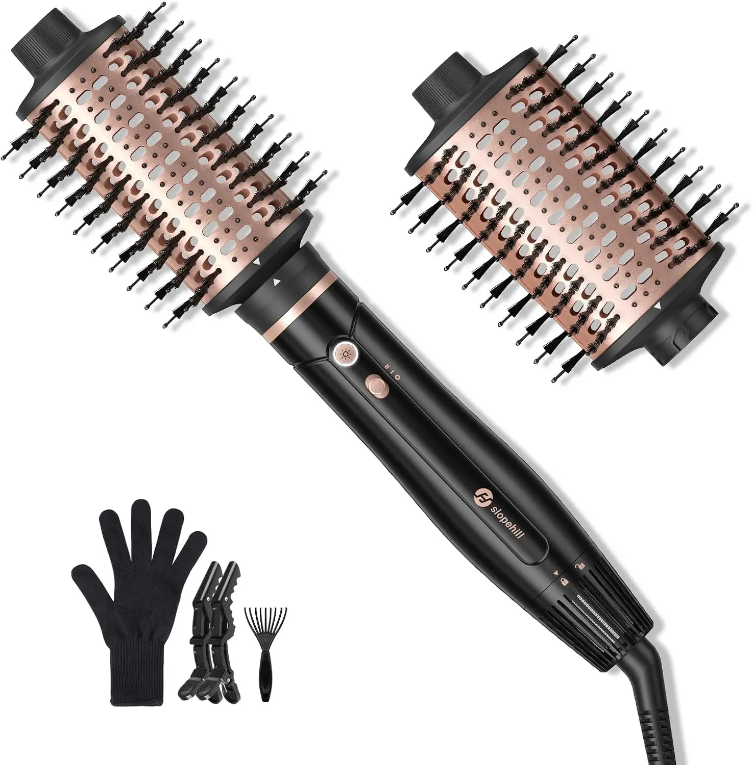 2026 Hair Blow Dryer Brush, Ultra-Fast Drying Ionic Oval Hot Air Brush Adds Shine & Volume for Long Hair, 8 Modes 60 & 75mm