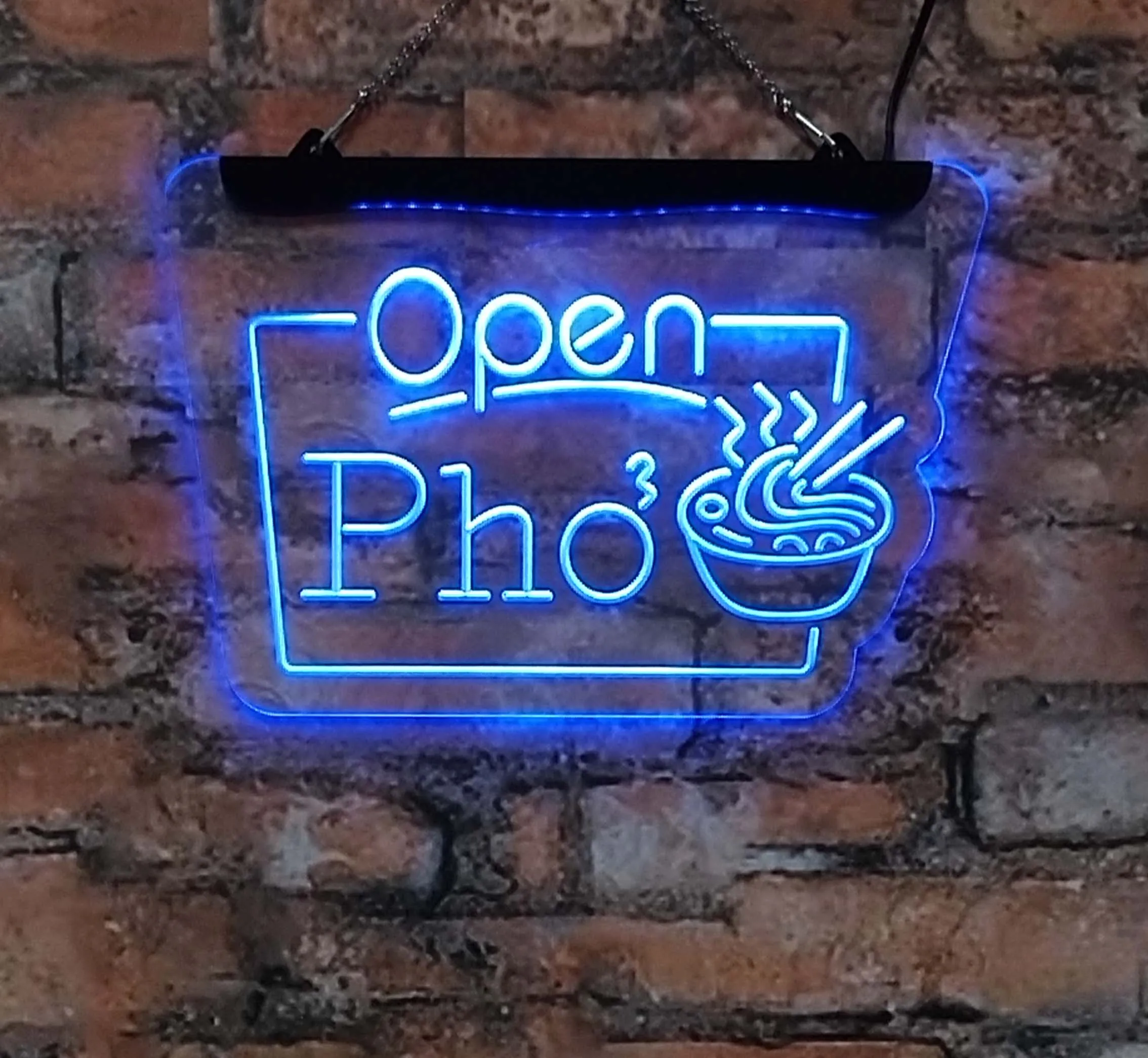 Open pho shop Tang Pho shop LED neon signs -3D carved interior wall art, suitable for home KTV holiday gift party decoration