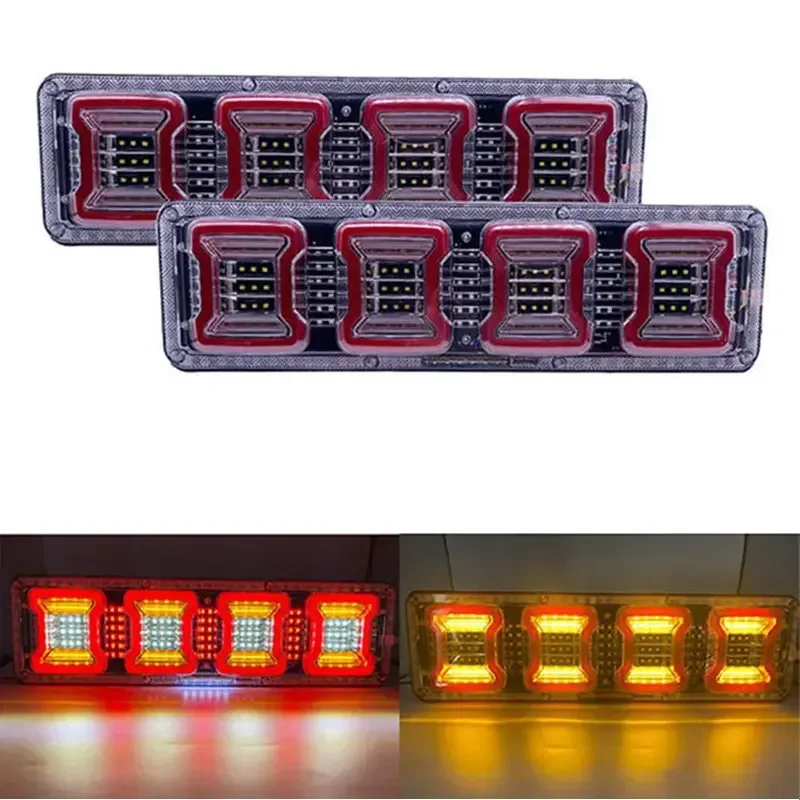 2x 46cm Waterproof LED Truck Trailer Lorry Caravan Taillight Warning Light Rear Taillight stop lorry Bus Brake Reverse turn lamp