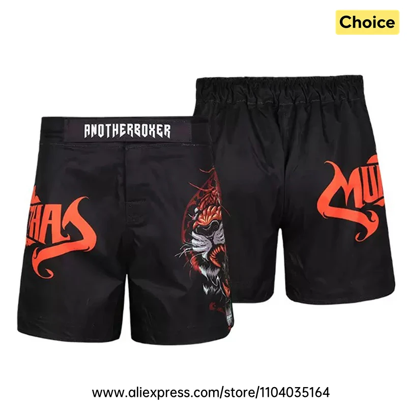 MMA Kampfshorts für Herren und Damen mit Tiger-Totenkopf-Sublimationsdruck, Grappling-Shorts mit Tiger-Schlangen-Käfig-Motiv, BJJ Jiu Jitsu Muay Thai Kickbox-Hosen