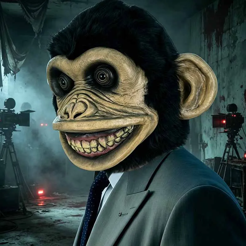 Halloween Evil Monkey Head Mask Chimpanzee Realistic Latex Full Mask Prank Adult Cosplay Costume Prop Party Performance Headgear