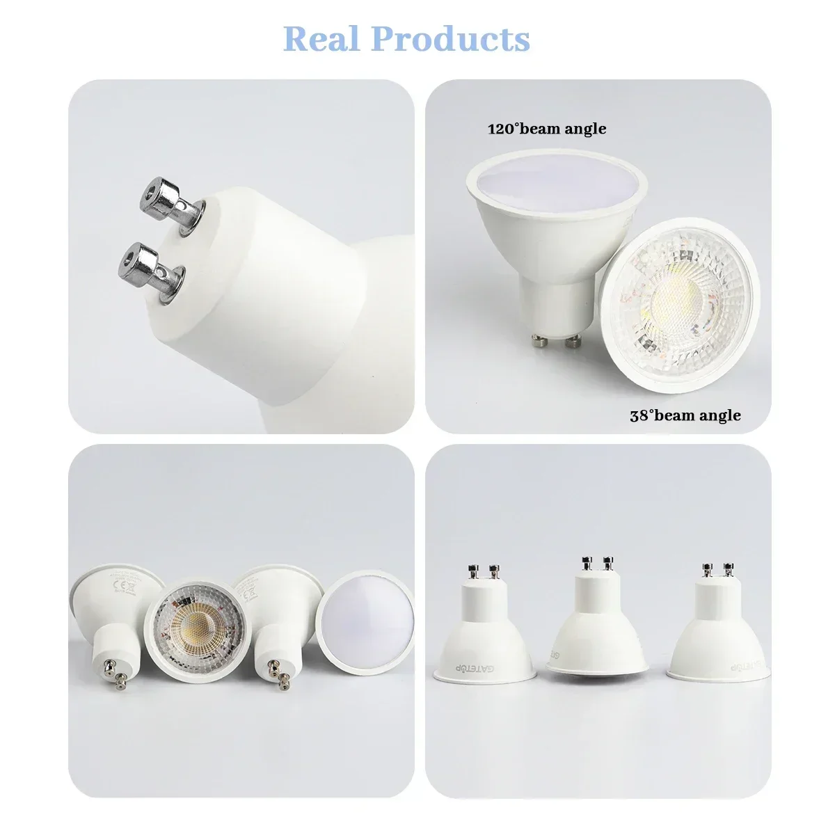 

8PCS LED Spot Light GU10 6W 120degree 38degree AC 220V 110V Warm White No Flicker Replaceable 40W Halogen Lamp for Home Derec