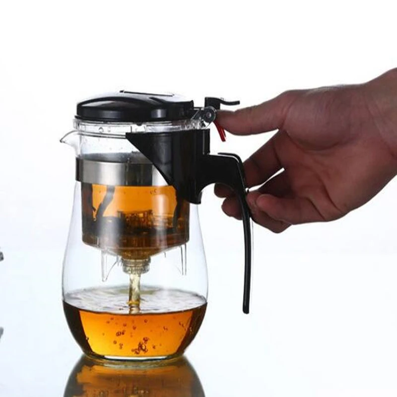 

2021 Hot sale Heat Resistant Glass Teapot Chinese Tea Set Puer Kettle Coffee Glass Maker Convenient Office Tea Pot With filter