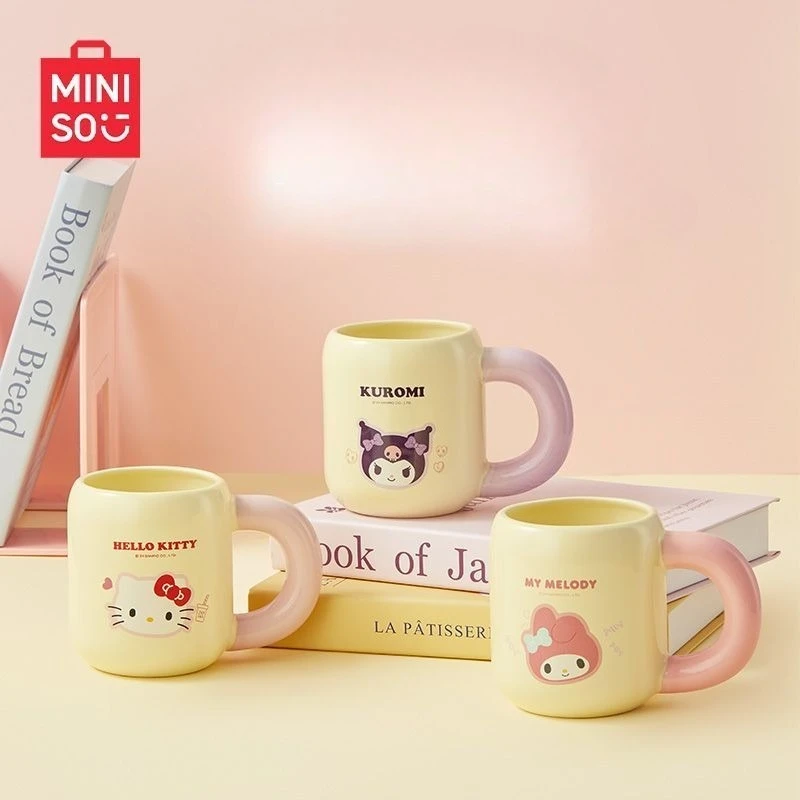 

MINISO SANRIO Hello Kitty Kuromi My Melody мультяшная керамическая кружка, ценная чашка для воды, подарок на день рождения, модные трендовые подарки для девочек