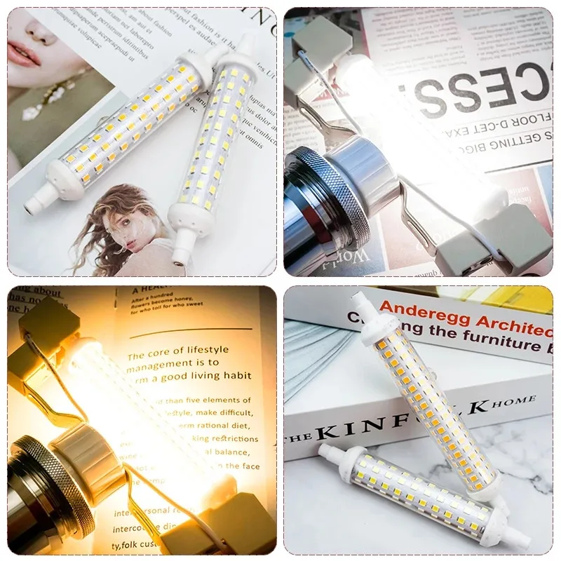 Ampoule LED R7S, lampe LED de remplacement halogène, 118 V, 78mm, 135mm, 2835mm, 6w, 9w, 12w, SMD 220