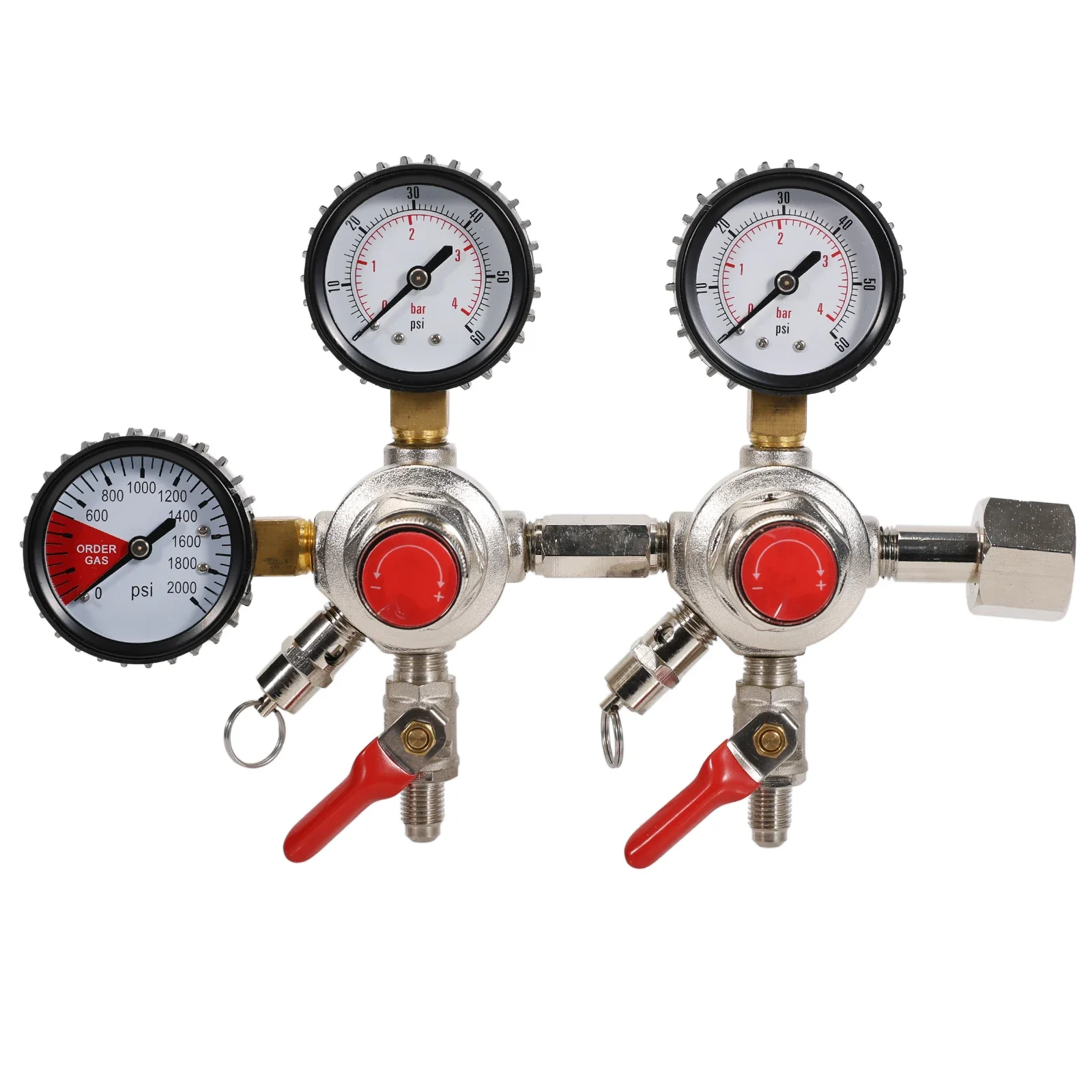 Dual Gauge CO2 Regulator for Homebrew Keg Beer, Kegerator Pressure Regulator with Relief Valve