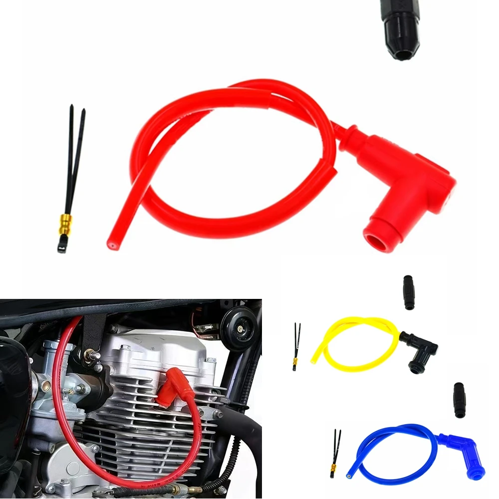 90/120/180 Degree High Performance NGK Motorcycle Ignition Coil Spark Plug Cable Universal For Dirt Bike Racing Kart ATV Scooter