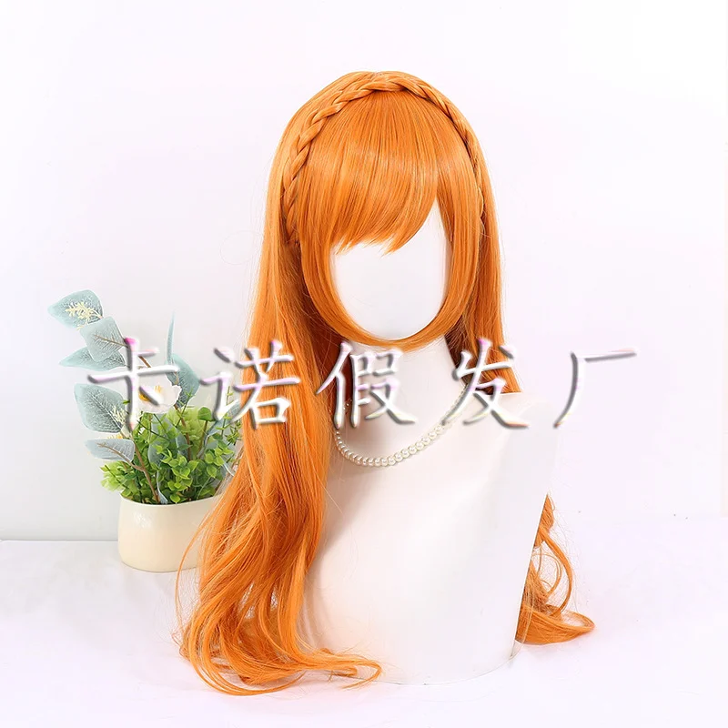

Ozora Akari Wig From Anime Aikatsu! Series 60cm Long Orange Synthetic Cosplay Wig Halloween Party Wig