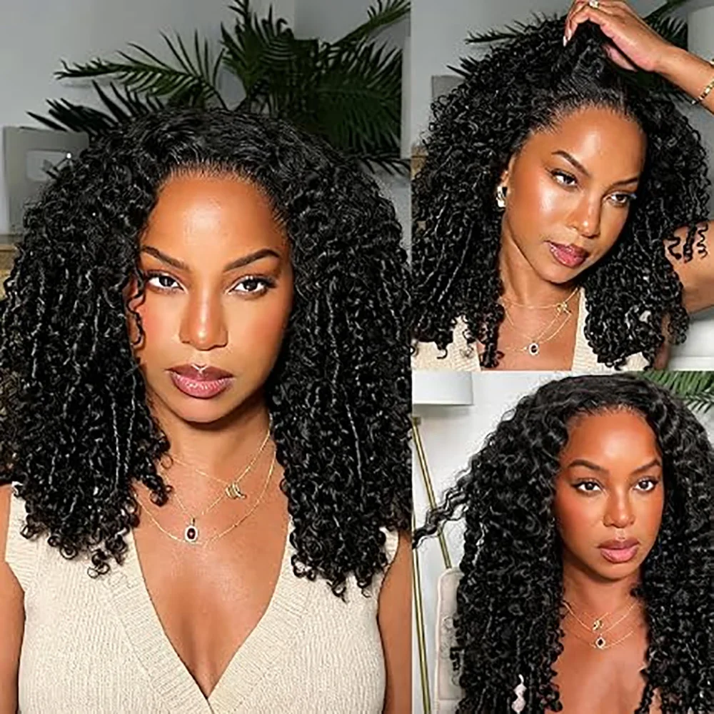 Burmese Curly Half Wig Human Hair 250% Density Wear And Go Wig 3 In 1 Seamless Flip Over Drawstring Headband Wig Beginner Friendly Half Wigs Machine For Black Women