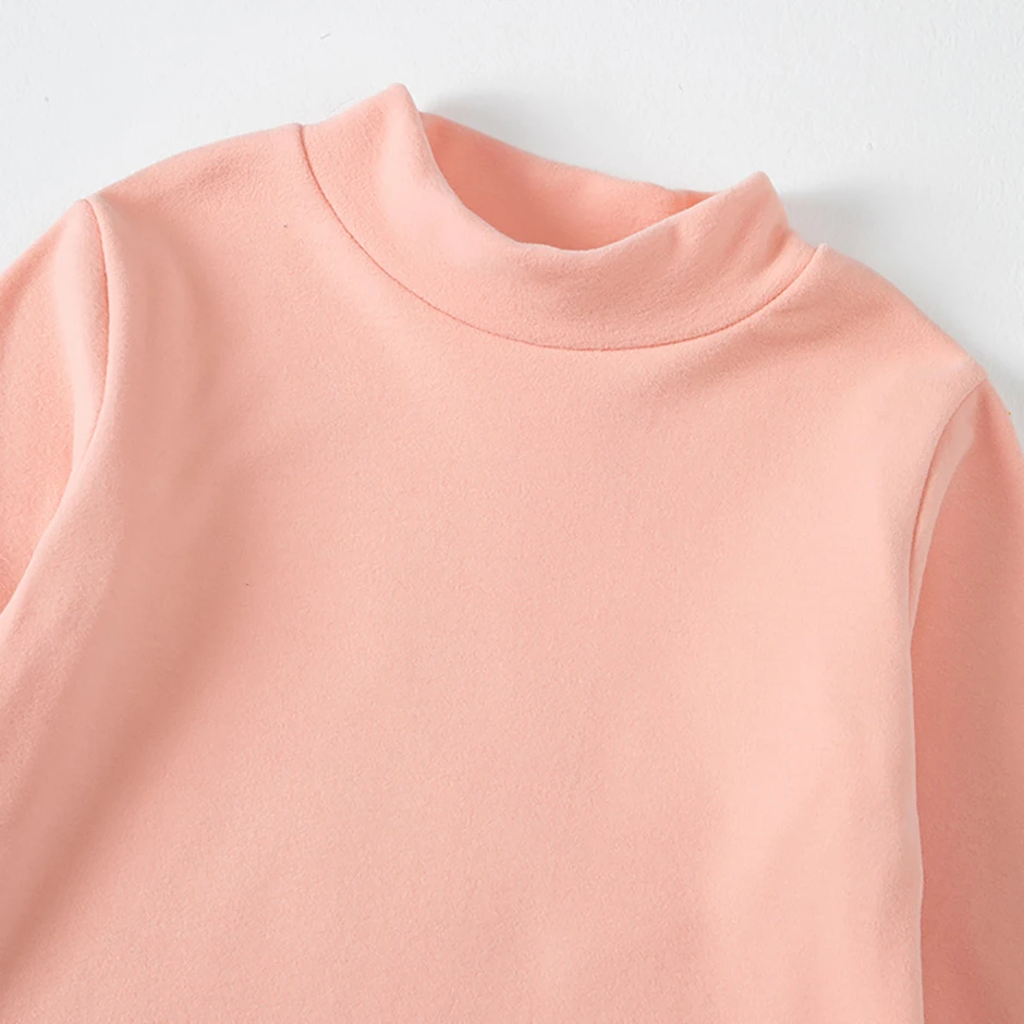 2/3-teiliges Herbst- und Winter-Set für Kinder, einfarbiges, warmes Langarm-Unterhemd mit mittelhohem Kragen für Jungen und Mädchen, lässiges, vielseitiges Oberteil – Detail 8