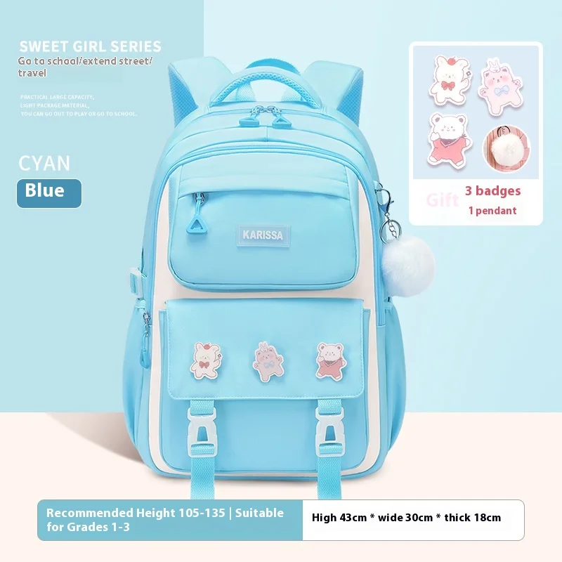 Girls' Backpack Large Capacity Waterproof And Wear-Resistant Women'S Pink Multi-Layer Backpack Youth Bag Travel Bag