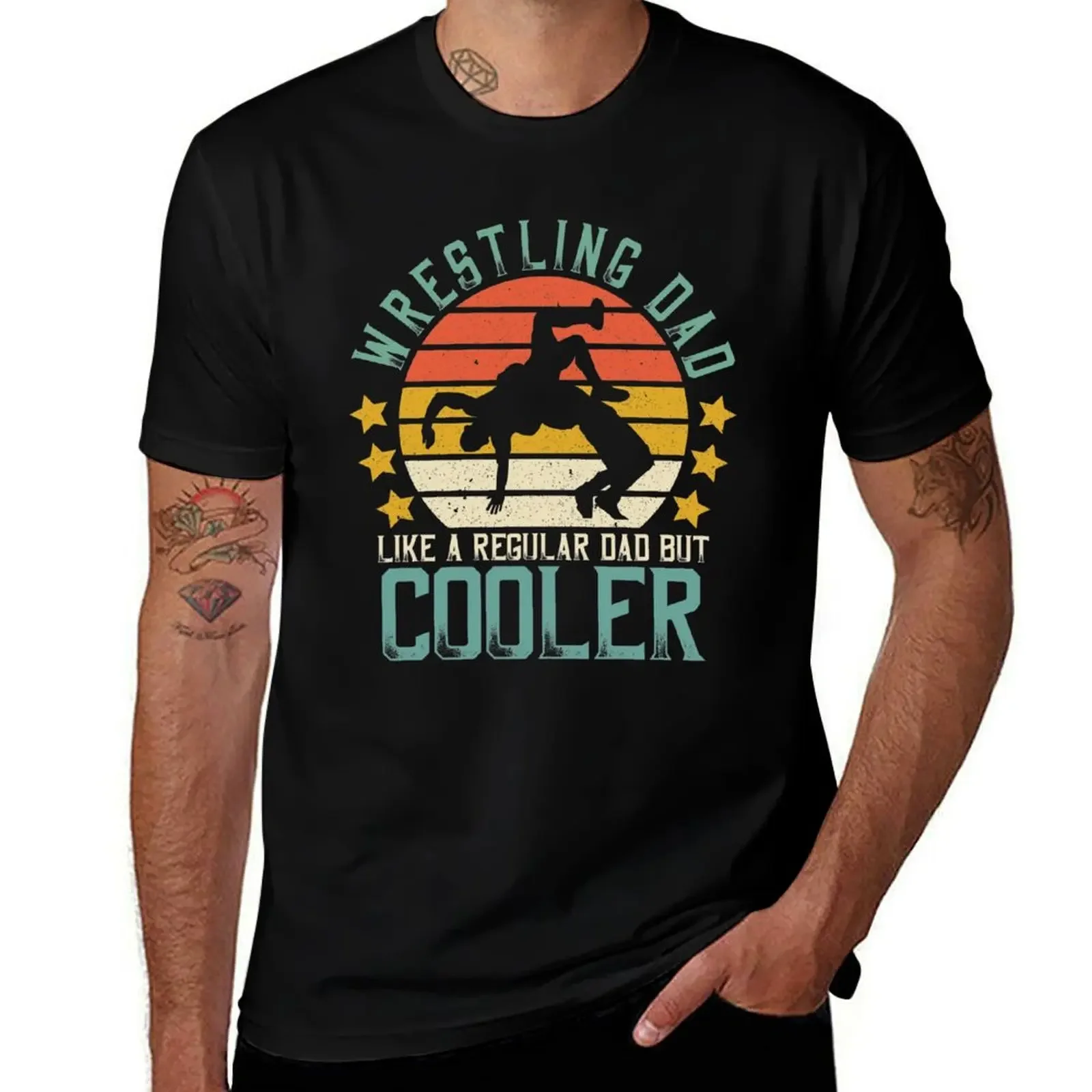 Retro Father's Day Wrestling Dad Like A Regular Dad But Cooler T-Shirt funny gifts funny costumes men clothings