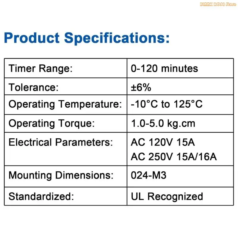 K1AE Panel Mount D Shafts Timer Switches Mechanical Timing Operation Microwave Oven Timer Adjustable Cooking Timer Knob