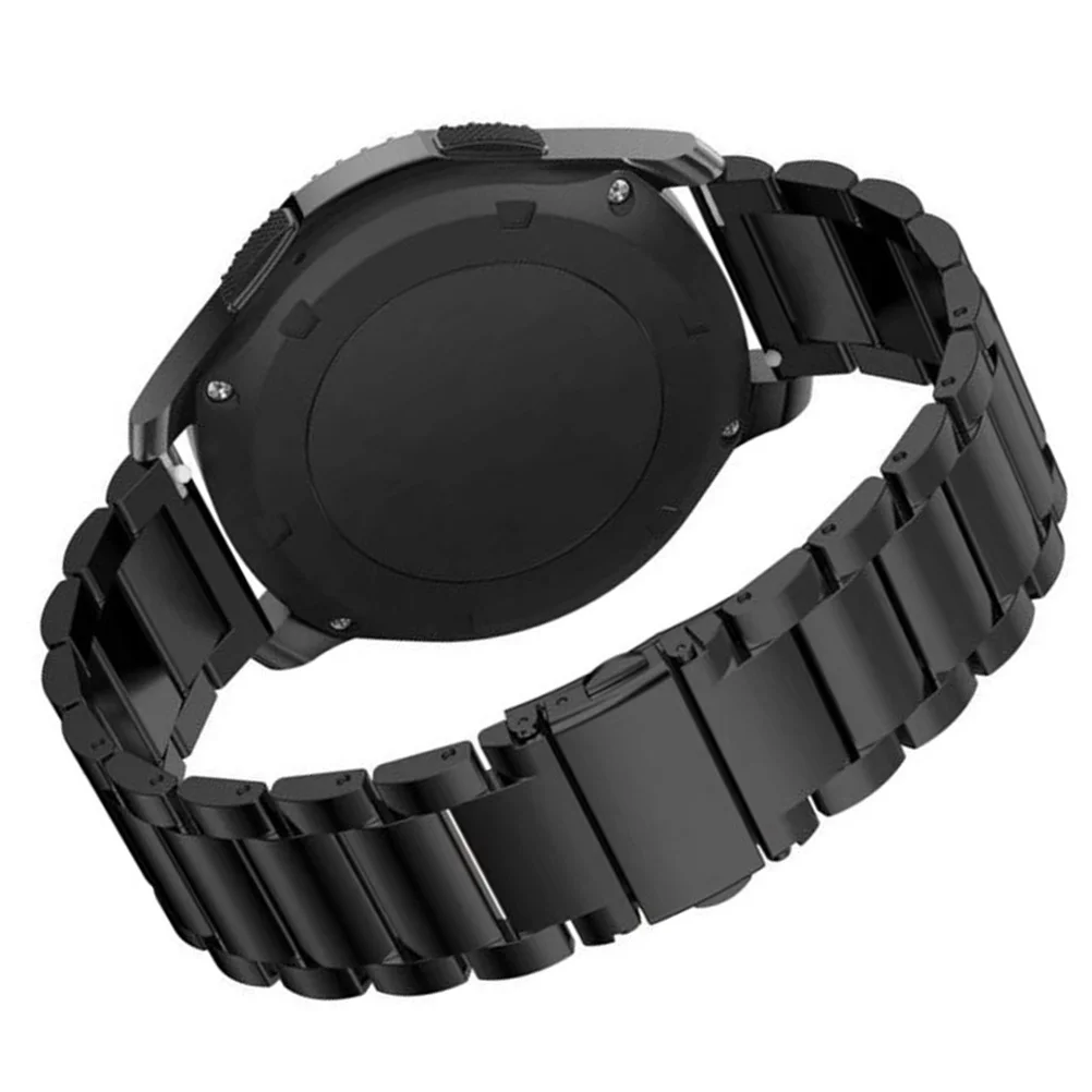 

24mm Stainless Steel Metal Watchband Solid Strap Replacement for Heavy Duty Smartwatch Bracelet Wristband