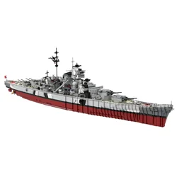 Gobricks MOC Bismarck Bout Bricks Display  Model Military Bismarck Warship DIY Building Blocks Set For Kid Collection Gift