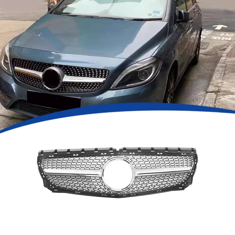 

Suitable for 2011-2014 B-class W246 modified Starry Sky grille Front Racing Grille Grill Mask Cover Trims Front Hood Grills