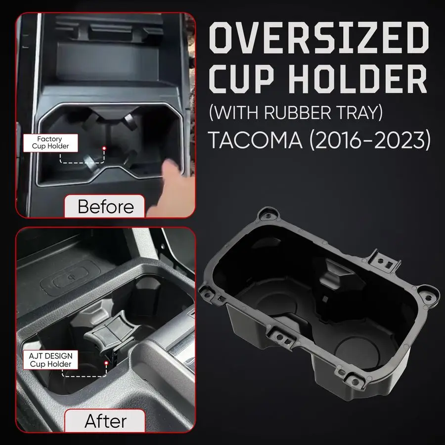 Porte-gobelet surdimensionné avec plateau, Compatible avec Toyota Tacoma 20162023, convient à 3.65 bouteilles, porte-gobelet de voiture, organisateur, Console centrale U