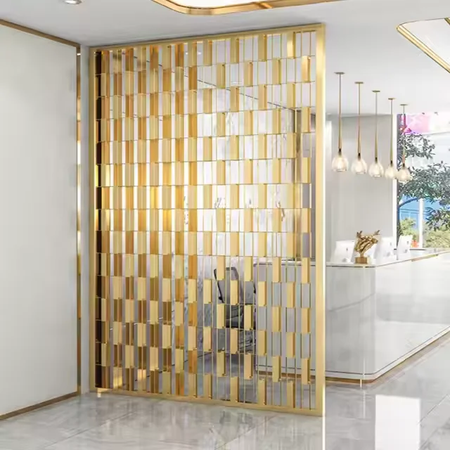 Modern Style Stainless Steel Screen Partition Wall Divider Office Room Interior Decoration Metal Panel