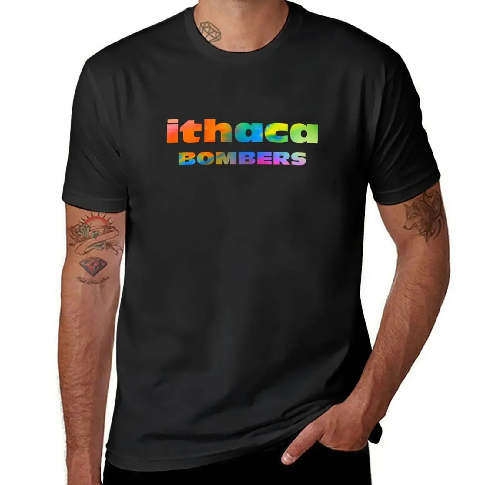 Ithaca Bombers Tie Dye T-Shirt plus size tops aesthetic clothes tops new edition Men's t-shirts