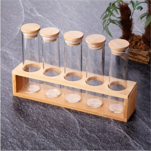 Avdora-estante de bambú de pie para especias, accesorio de vidrio de 5 'Li, de madera, para sal, uso en cocina, saludable y limpio