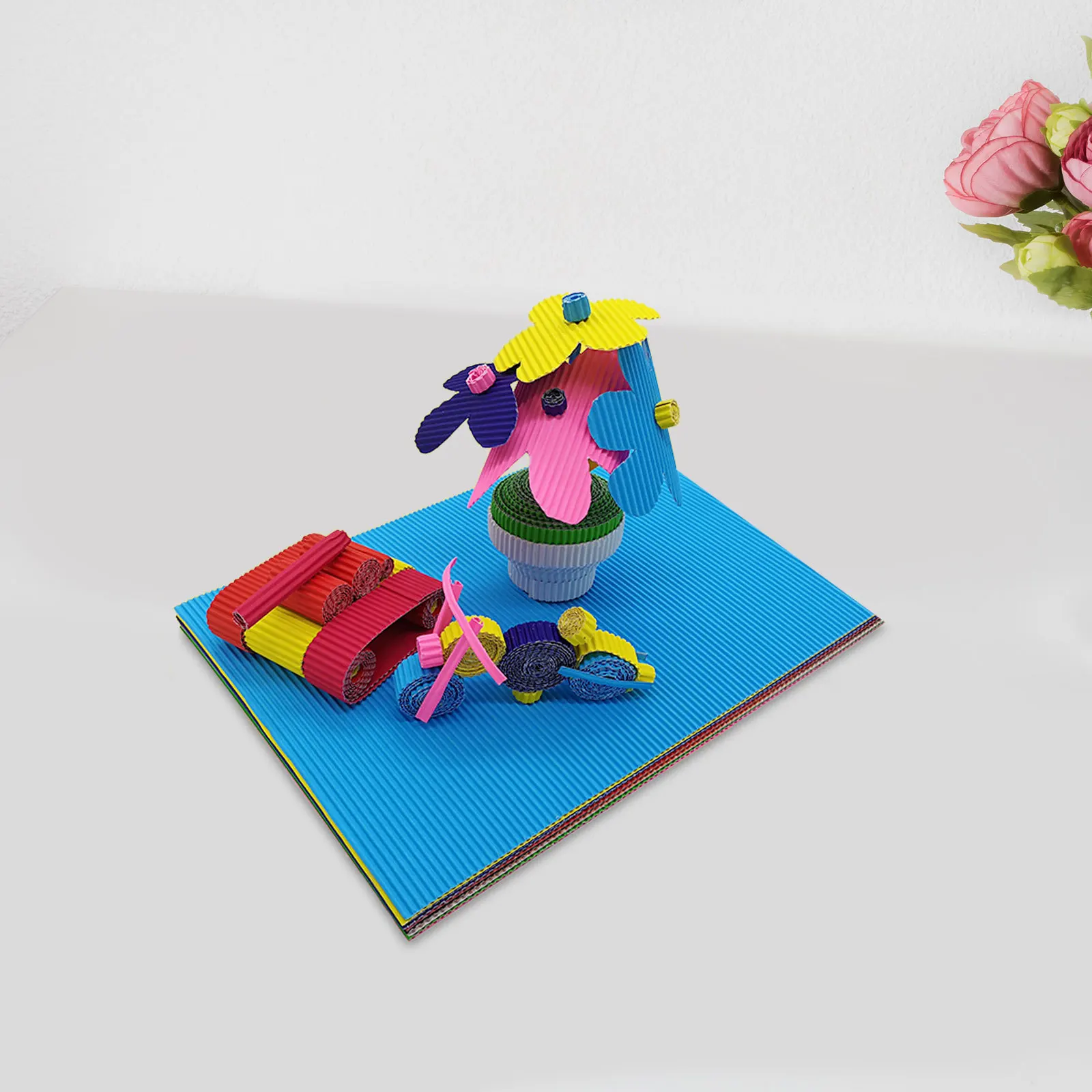 

30 Sheets DIY Paper Colorful Handmade Packaging Paper Corrugated Sheets for Gift Wrapping Flower Crafts Packaging Material