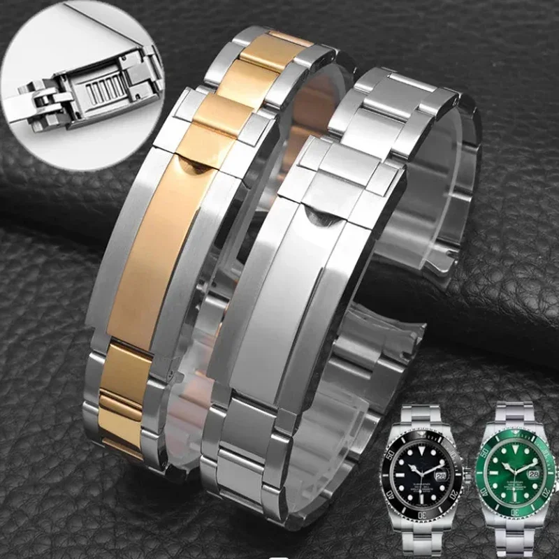 

Watch Bracelet For Rolex SUBMARINER DAYTONA SUP GMT Men Fine-Tuning Pull Button Clasp Band 20mm Stainless Steel Watch Band Chain