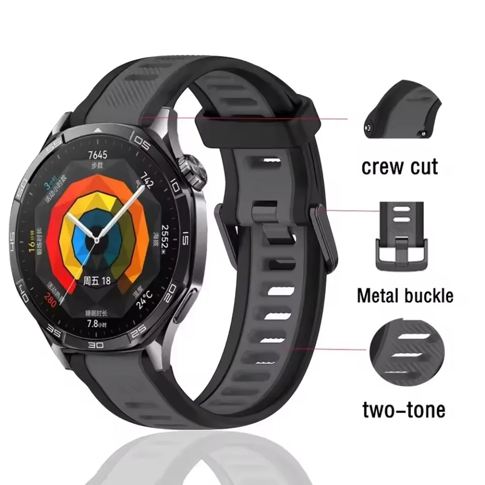 Texture Silicone Strap For huawei watch GT 5/4 41mm/GT 5 pro 42mm Sports Rubber Bracelet Wristband for HUAWEI Watch 4/3 Pro Band