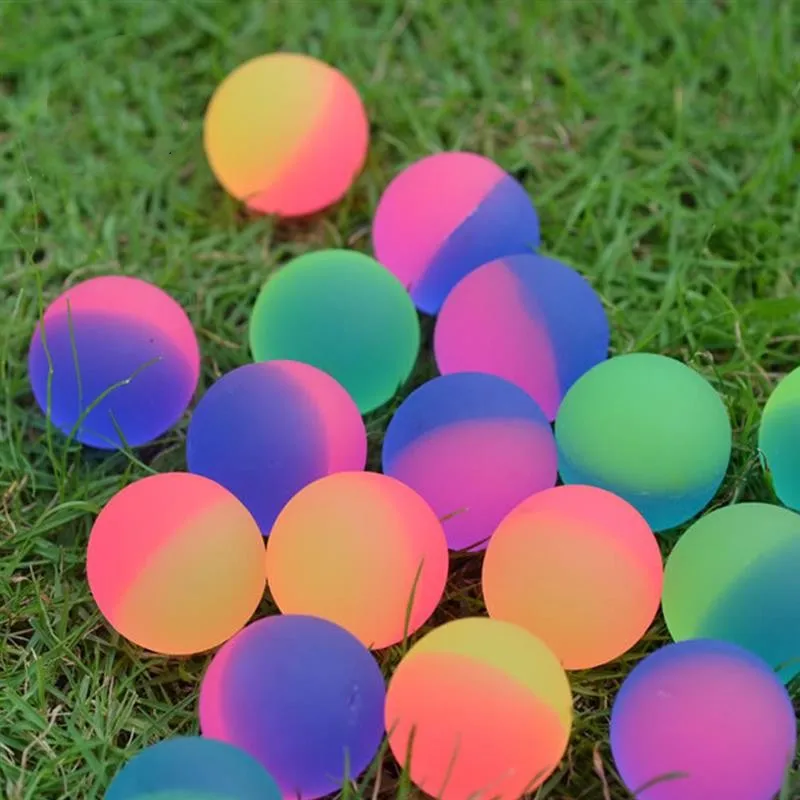 10Pcs 25MM Children's Education Outdoor Sports Hand-eye Coordination Bouncy Ball Two-color Frosted Toy Balls Air Bounce Fun Toys