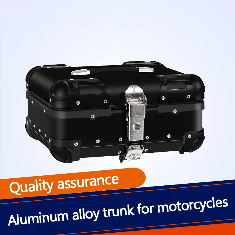 Motorcycle Trunk 22L/35L/45L Rounded Corner Trunk, Universal Trunk Made of Aluminum Alloy for Motorcycles and Electric Bicycles
