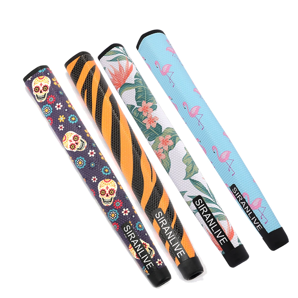 PU Synthetic Leather Skulls Sugar skeleton Tiger Flamingo Hawaii Style Printing Golf Putter Grip