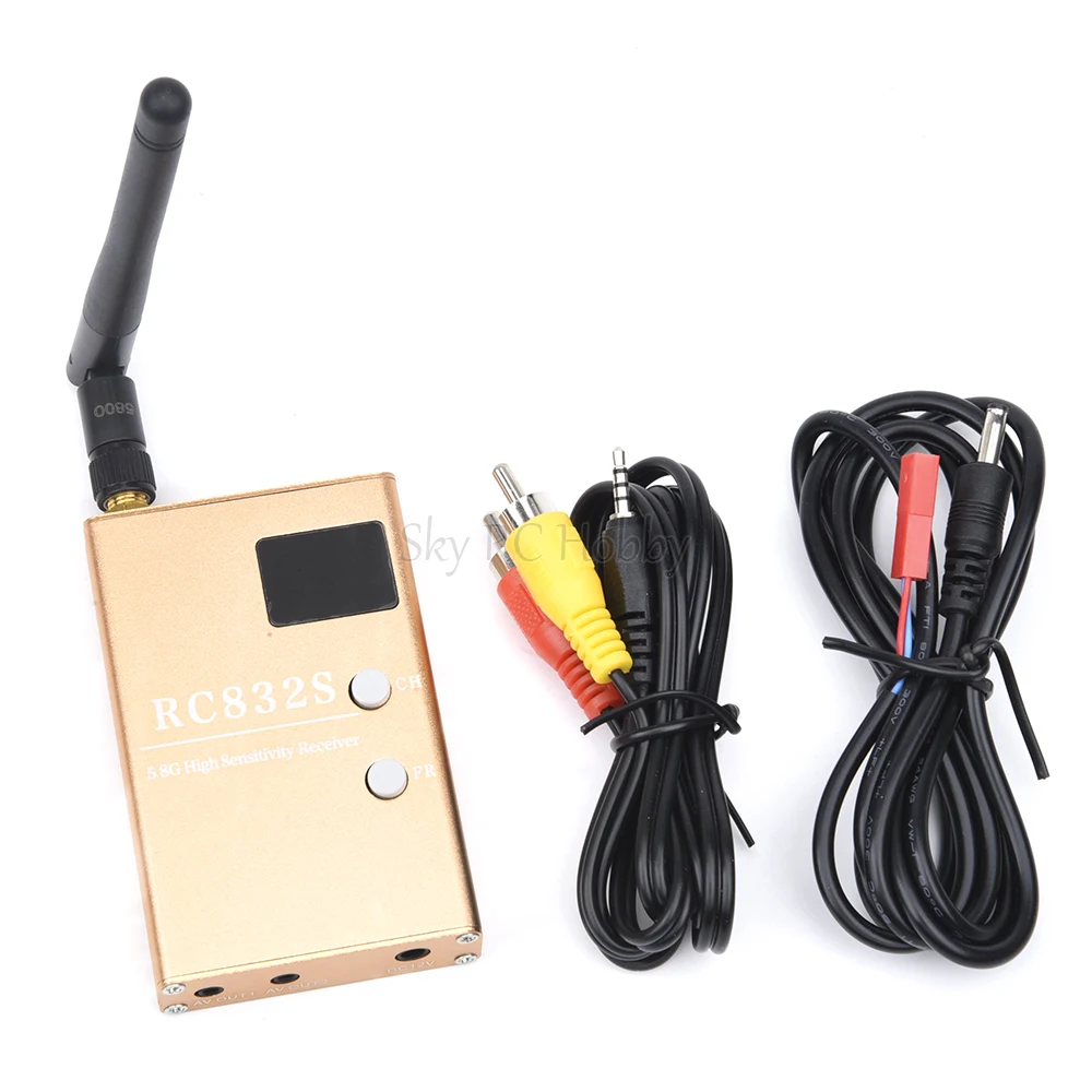 FPV RC832 RC832S Receiver RX 5.8G 48CH 600mw Aerial Photography 5.8GHz AV Receiver System With A/V and Power Cables