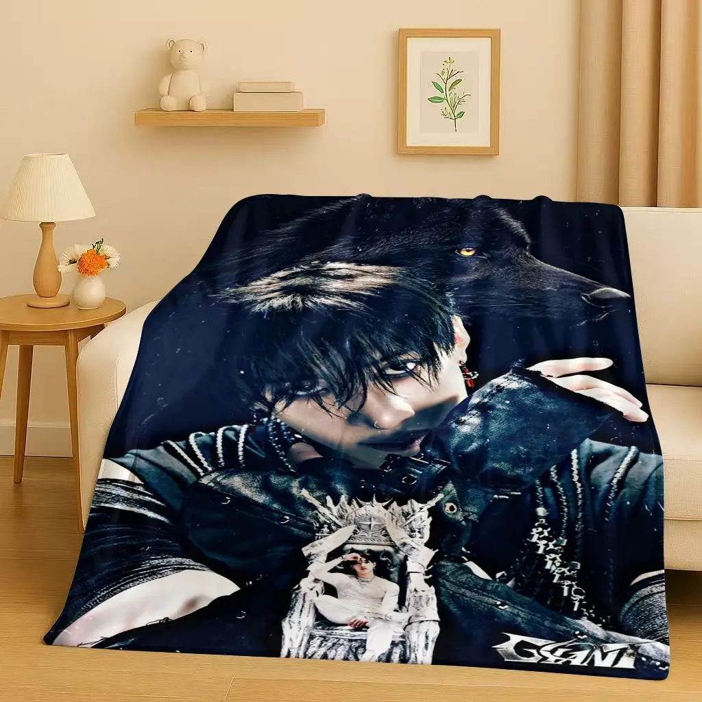 Couverture en flanelle 3D Kpop Bang Chan, Lee Know Star Art, ultra douce et chaude, pour la maison, la chambre, le canapé, le bureau, ou comme cadeau