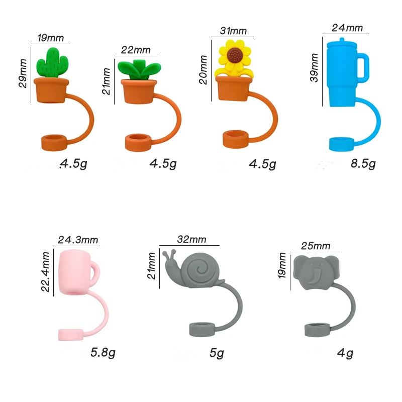 10 buah penutup sedotan untuk Stanley Cup Aksesori lucu bunga sedotan Toppers untuk Tumblers silikon sedotan penutup untuk Stanley
