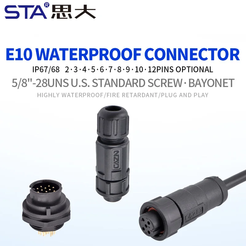 E10 Equivalent LTW PCB Panel Mount Built In Waterproof Connector Bayonet 2 3 4 5 6 7 8 10 12 Pin Socket