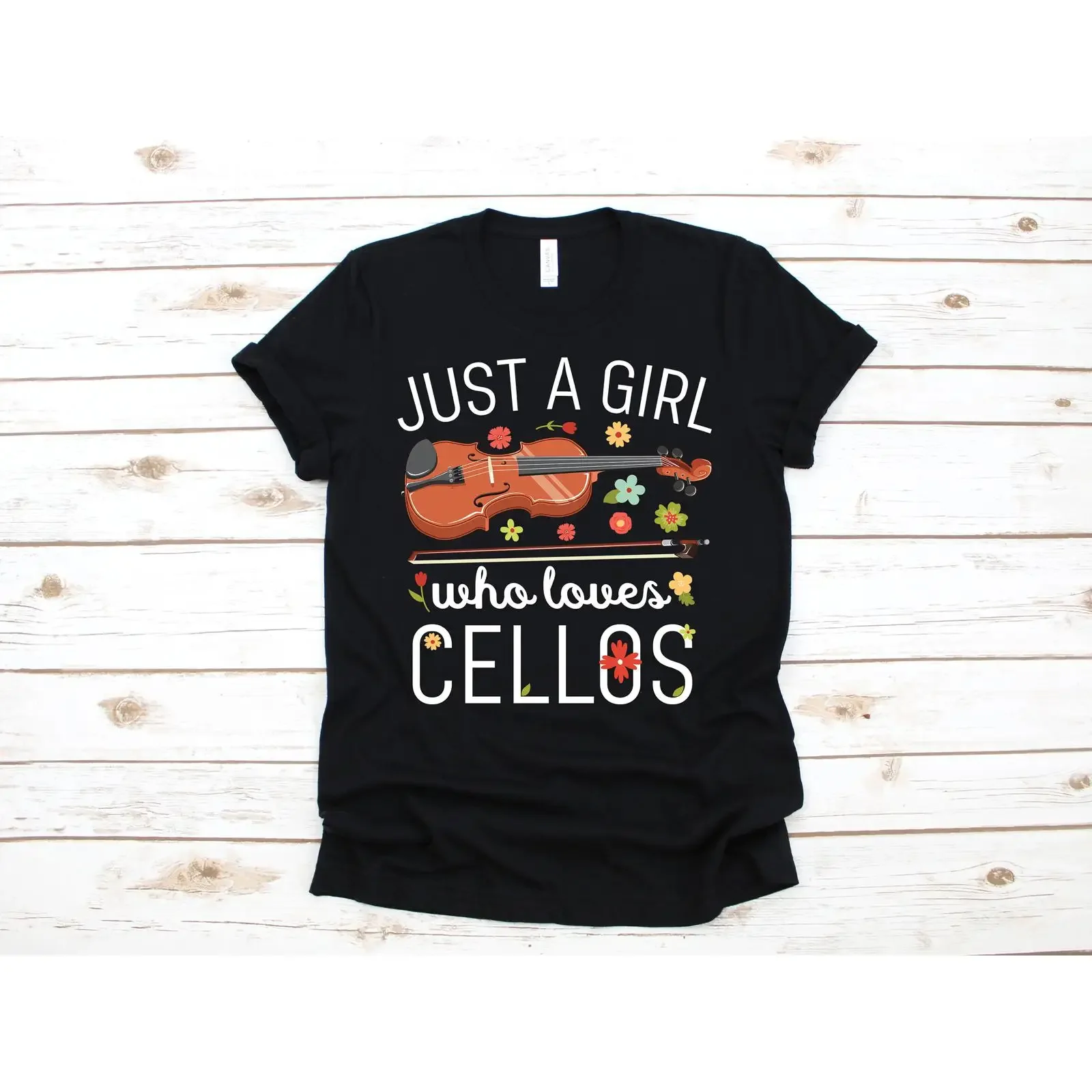 Girl Who Loves Cellos T Shirt Cute Cellist SweaT Long Sleeve Kids Apparel  vintage Washed Unisex Slightly Stretched Breathable