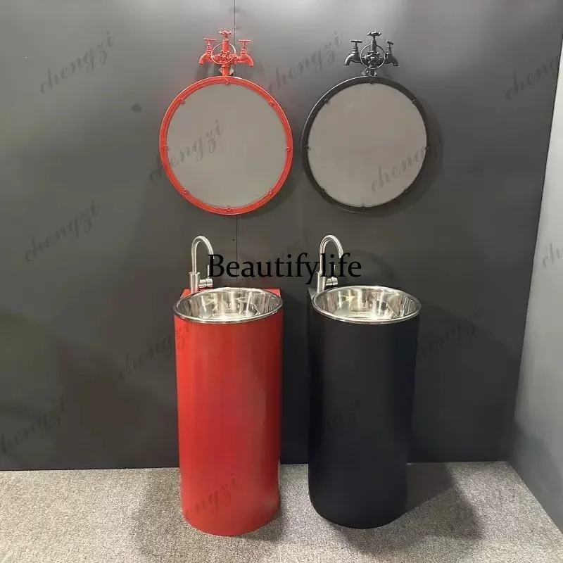 p18   Industrial wind washbasin retro column washbasin creative washbasin restaurant commercial