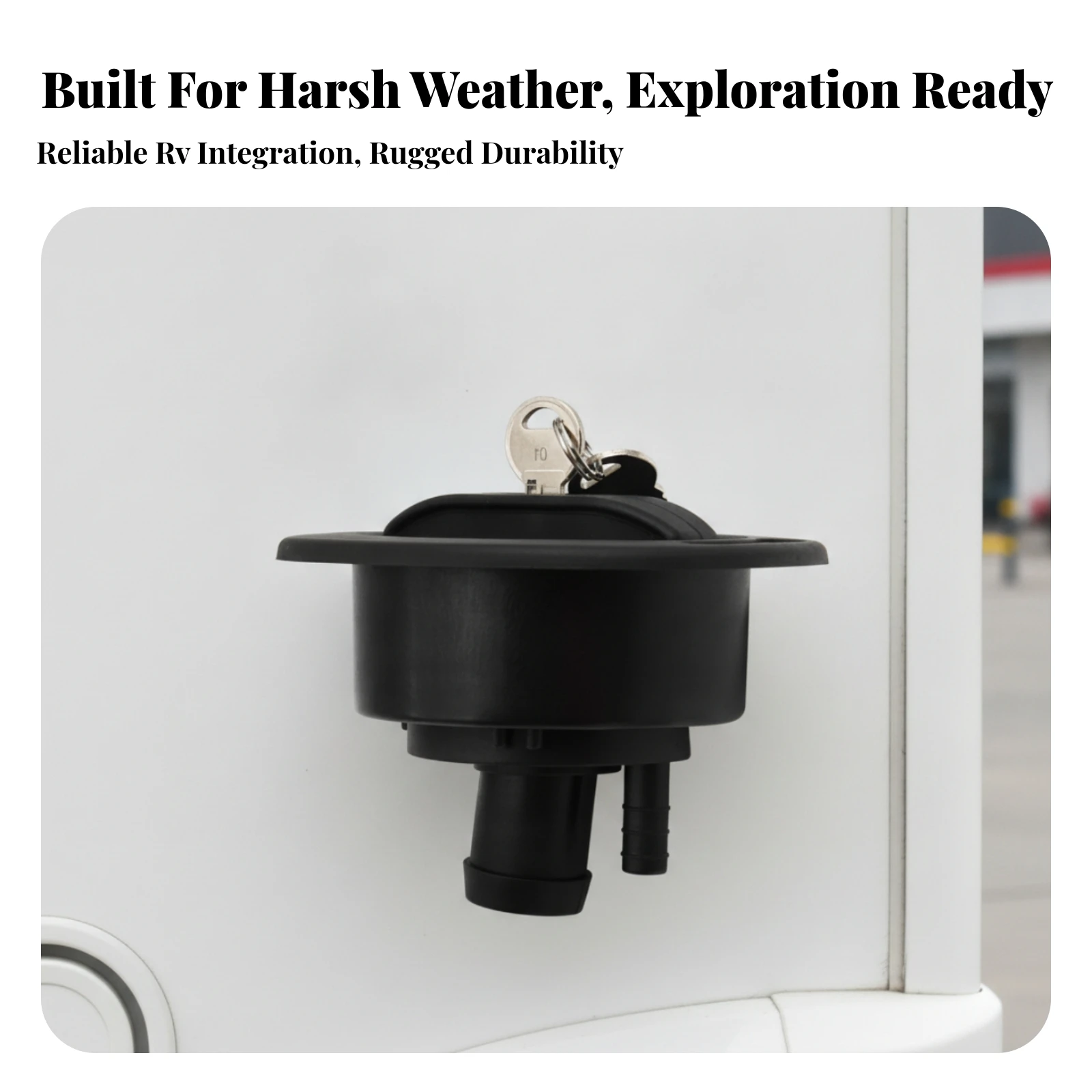 RV Water Inlet with Locking Cap Lockable Caravan Water Fill Hatch with Lock Water-Fill Fill Dish with Keys Long-Lasting Threaded