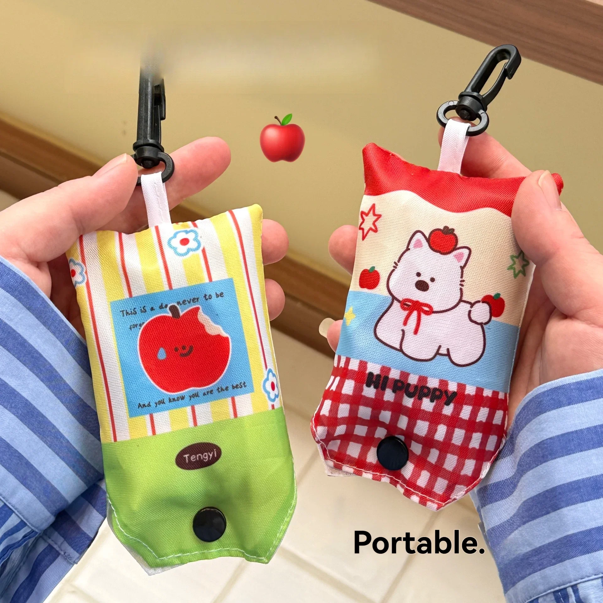 حقيبة تسوق لطيفة ذات سعة كبيرة في السوبر ماركت حقيبة صديقة للبيئة قابلة للطي وسهلة الحمل معًا #3