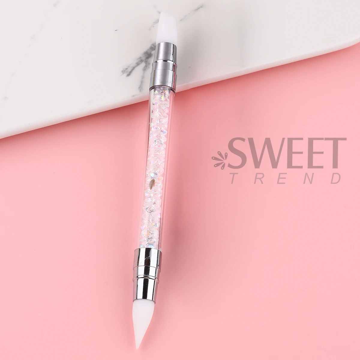 2pcs Crystal Soft Solid Extension Nail Gel With Flower Sculpting Pen Milky Clear Acrylic Carving Jelly Model Gel Manicure Decor