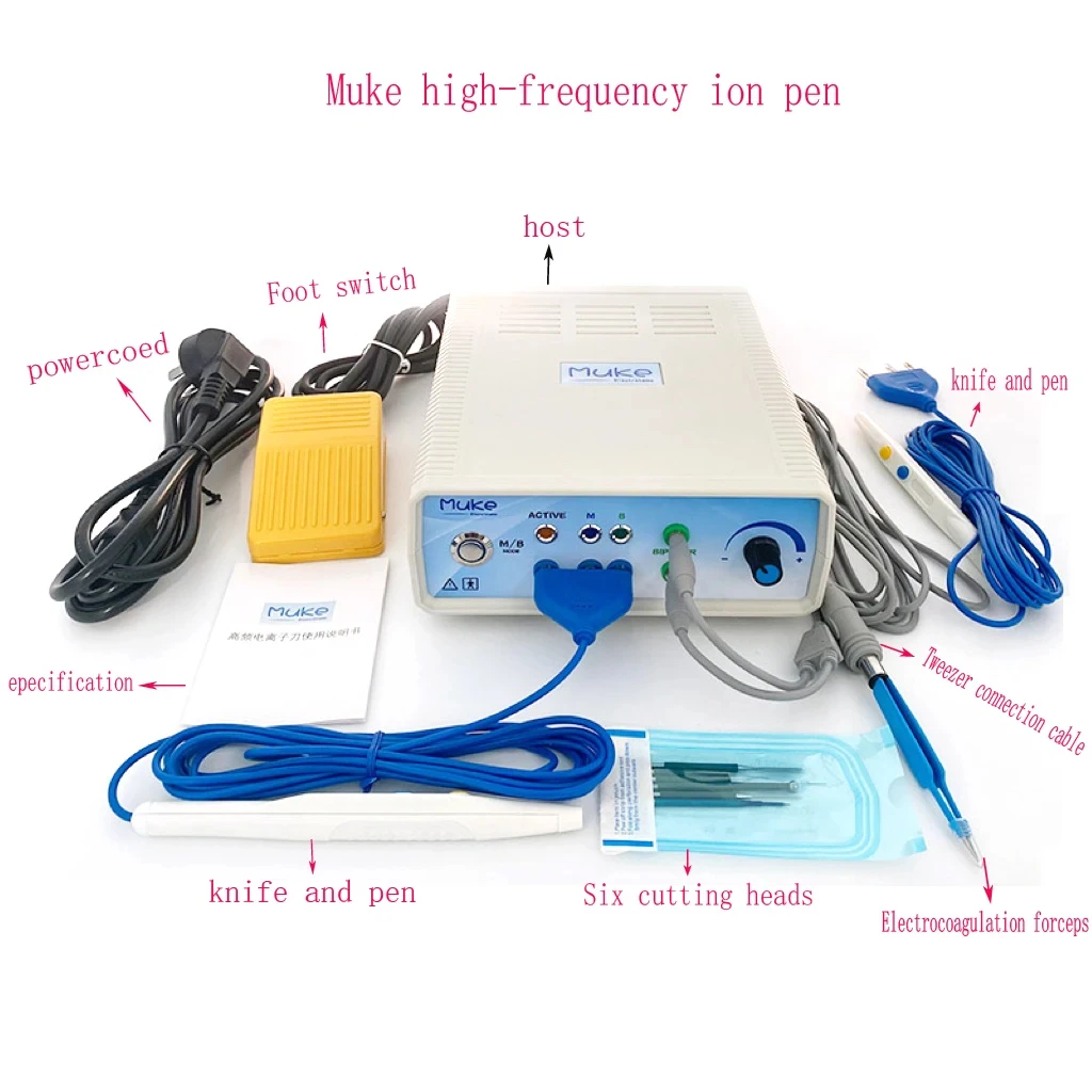 Free Shipping Muke Mini Electric Ion Cautery Dermal Coagulating Machine ECU Electric Ion Coagulating Unit