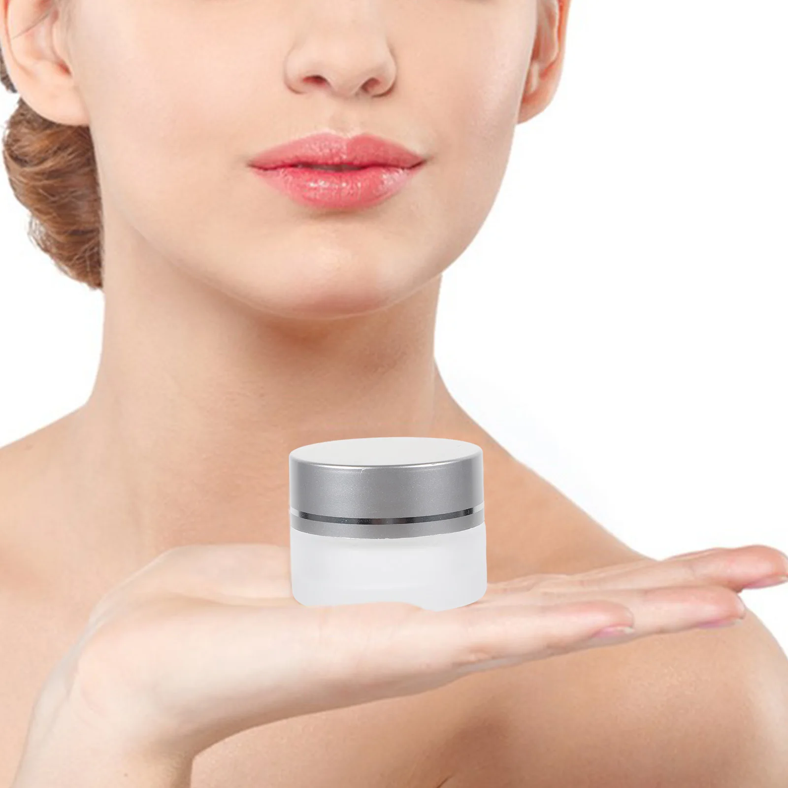 10 قطعة زجاجة توزيع كريم زجاجية صغيرة مستديرة 5 جرام حاوية فارغة مانعة للتسرب للسفر ماكياج غسول تخزين كريم زجاجة فارغة #4